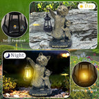 Cat Garden Statue Outdoor Decor - Solar Cat Garden Statue,Cats Figurine Ornaments,Waterproof Outdoor Sculptures for Yard Lawn Backyard Patio Balcony Home Decorations,Unique Cats Gifts for Women