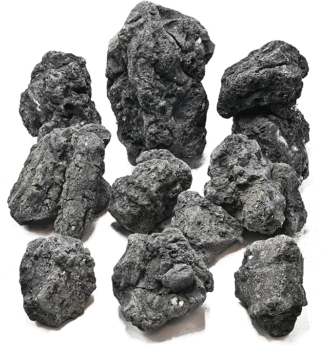 Aquarium Rocks for Fish Tank Bonsai Succulent Planters Garden Aquascaping Landscaping 10lb Natural Volcanic Lava Stones Decorative Indoor and Outdoor (6-8pcs 4-7 inches)
