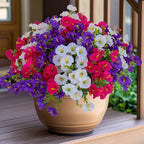 Artificial Flowers Outdoor Morning Glory - 16 Bundles Fake Plants UV Resistant No Fade Faux Plastic Greenery Home Garden Patio Decoration Indoor (1, Multi16-1)