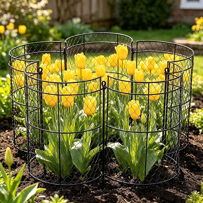 10 Pack Heavy-Duty Chicken Wire Plant Cloches, 14"x16" Chicken Wire Plant Protectors, Rustproof Metal Garden Cages to Shield Seedlings, Flowers & Vegetables from Animals