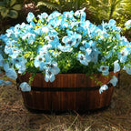 Artificial Flowers for Outdoor, UV Resistant Fake Silk Pansies Flowers, Realistic Faux Plants for Outside Indoor Porch Patio Window Box Planter Home Decor (16, Blue)