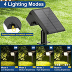 LANSOW 12 Pack Solar Spot Lights Outdoor Waterproof IP67, (90 LED/4 Modes) Solar Landscape Spotlights, 2-in-1 Solar Powered Flood Lights for Yard Garden Pathway Outside Tree, Auto ON/Off(Warm White)