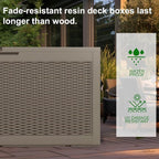 120 Gallon Outdoor Deck Box, Lockable Waterproof Outdoor Storage Boxes For Garden Tools,Indoor Cushions,Accessories Outside Storage Resin Weatherproof Container(Grey)
