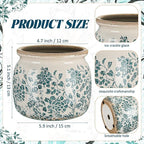 Vintage Planter Large Ceramic Plants Pot Green Vintage Rose Ice Crack Cottage Scroll Vase Flower Vase Pot Indoor Plants Home Kitchen Decor Farmhouse Antique Decorative Gifts