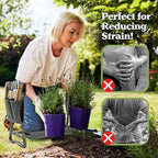 Pure Garden Garden Kneeler and Seat - Kneeling Pad Garden Stool with Tool Pouches - Gardening Gifts for Mom, Dad, Seniors, or Grandparents (Gray)