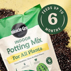Miracle-Gro Indoor Potting Mix (6 qt.) and Plant Food (8 fl. oz.) for All Plant and Plant Care Leaf Protect & Shine (8 fl. oz.) - Bundle for Growing, Fertilizing, Protecting and Cleaning Houseplants