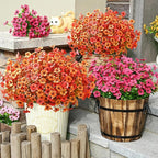 Waipfaru 24 Bundles Artificial Flowers Plants for Outdoor Indoor, UV Resistant Fake Flowers Outdoor Plastic Plants Shrubs Outside Porch Patio Garden Yard Decor