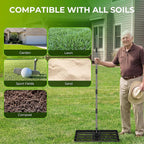 Walensee Lawn Leveling Rake, Levelawn Tool, Heavy Duty Effort Saving Lawn Level Tool, Steel Handle Lawn Leveler for Yard Garden Golf Course , Ease Level Soil Sand Dirt Surfaces, 6.5FT 30"x10"