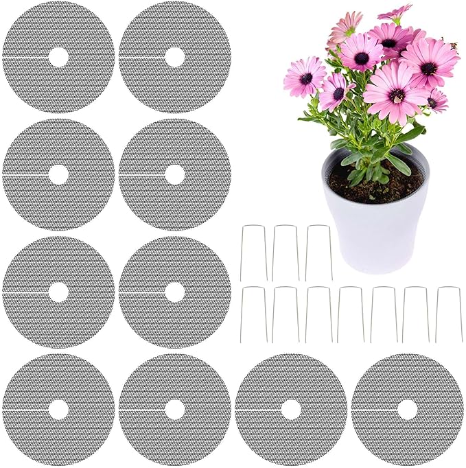 10 Pack Plant Pot Cover 1.8 Inch Plant Protectors from Animals Cuttable Round Pot Grid for Indoor Outdoor Plants