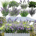 Green Moon 20 Bundles Artificial Lavender Plants Outdoor Fake Outdoor Plants UV Resistant for Home Planter Garden Patio Yard Decor