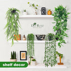 Der Rose 4Pcs Fake Plants Hanging Artificial Ivy Vine Faux Eucalyptus Hanging Plants, Boston Fern, String of Pearls for Living Room Aesthetic Bedroom Boho Kitche Wall Shelf Indoor Outdoor Decor