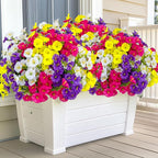 Artificial Flowers Outdoor Shrubs - 16 Bundles Fake Plants UV Resistant No Fade Faux Plastic Greenery Home Garden Porch Patio Decoration (1, Multi16-2)