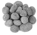 Skyflame Black Natural Tumbled Stones Round Lava Rock Pebbles for Indoor Outdoor Gas Fire Pit | Fireplaces | Garden Landscaping Decoration | Cultivation of Potted Plants | 10 Pounds | 2-3 Inch Size