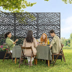 Casaphoria Metal Raised Garden Bed with Trellis and Wheels, 72"x35"x16" Planter Box for Climbing Plants, Vegetables & Vines, Features Drainage Holes and Privacy Screen (Black-Spring)