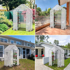 WORKPRO Greenhouse, 56"X 28" X 77" Portable Small Greenhouses for Outdoors & Indoors, Sturdy Green House Kit with Thicken PE Cover, Windows, 3 Tier 4 Shelves for Patio, Backyard, Balcony