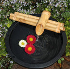 Bamboo Accents 12" Three-Arm Zen Bamboo Fountain Kit – Split-Resistant Bamboo Spout with Quiet Pump for Indoor & Outdoor Containers (Bowl Not Included)