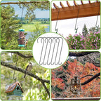 6 Packs 24 Inch Long S Hooks for Hanging Plants,Extra Large S Hooks,Metal Bird Feeder Hooks, Rustproof Garden Planter Hanger for Tree Branch, Basket, Lanterns, Wind Chimes, Outdoor Use