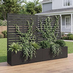 Metal Raised Garden Bed with Trellis, 35"x16"x47" Planter Box for Vegetables & Climbing Plants, Outdoor HDPE Privacy Screen Planter with Drainage Holes for Patio, Backyard, Garden