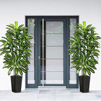 Artificial Dracaena Tree - 6FT Tall Fake Plants with Black Square Planter - Artificial Plants Indoor Floor Plant in Pot - Large Tropical Fake Yucca Potted Tree for Home Office Living Room Decor