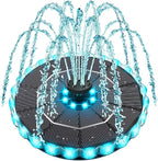 Yzert Solar Fountain Colorful Ring Lights, 2026 3.5W Solar Water Fountain with 2000mah Battery, Solar Fountain Pump for Bird Bath, Pond, Pool, Outdoor