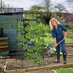 Cucumber Trellis for Raised Bed, U-Shape Metal Garden Arch, Rustproof PE-Coated Plant Support for Cucumbers, Beans, Tomatoes, Squash, Flowers (Black, 31.5 * 49.2 * 82.7inch(L*W*H))