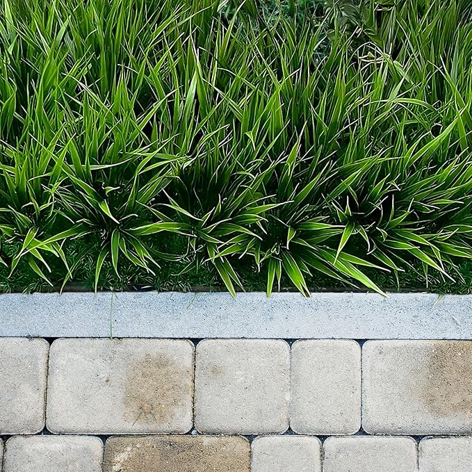 Yimingjin 12 Bundles Artificial Grass Fake Plants，Outdoor Fake Grass for Pot UV Resistant Patio Garden Porch Home Window Hanging Planter Decor Faux Plastic Shrubs(Green)