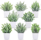 Der Rose 8 Pack Fake Plants Small Artificial Faux Potted Plants for Home Office Farmhouse Bathroom Bedroom Decor Indoor