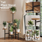 6 Tier Corner Plant Stand Indoor Outdoor, Tall Large Plant Shelf for Multiple Plants, Tiered Flower Pot Holder, Metal Display Plant Shelves for Living Room, Balcony, Patio, Garden(Rustic Brown)GPS514R