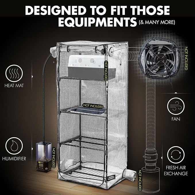Mushroom Grow Tent, Martha Tent for Mushroom Growing kit, Small Greenhouse for Indoor, Mini Greenhouse Indoor, Mushroom Fruiting Chamber, Grow House that fit monotub, Grow Cabinet