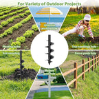 Post Hole Digger, Hand Auger Spiral Drill for Planting, 38 Inch Long Post Hole Digger Manual Earth Auger for Fence Posts, Sand, Bulb, Seedlings, Tree, Mail Box, Non Slip T Handle