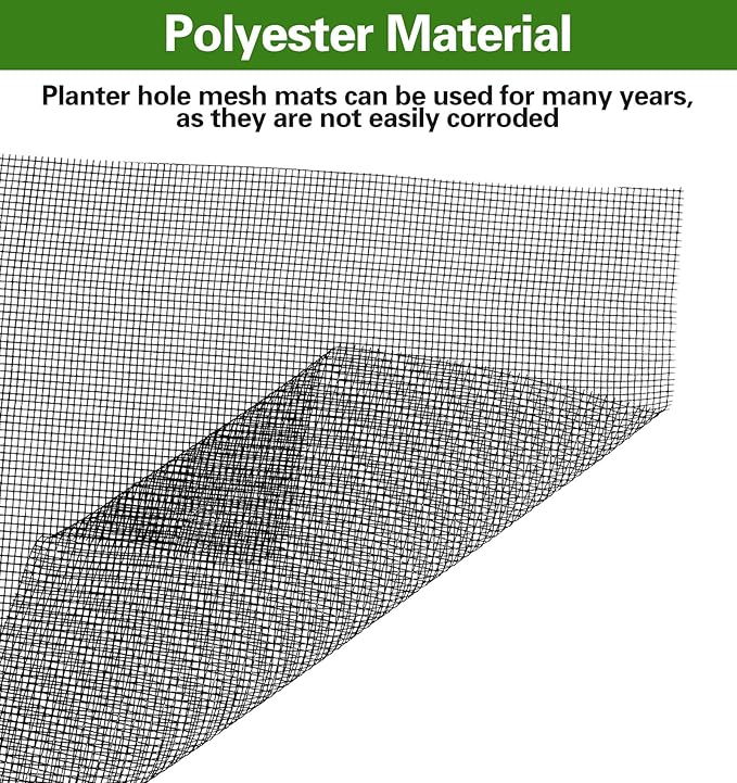 20Pcs Mesh for Plants, Black Garden Netting for Plants to Prevent Soil Leakage (11.8 x 7.8 in / 30 x 20 cm)