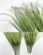 Artificial Plants, Fake Wheat Grass Tall Shrubs Bundles, Faux Greenery Plastic Plant Indoor Outdoor Decoration Home Garden Christmas Party Table Centerpieces Vase DIY Decor - Tail End Red Leaves 8 Pcs