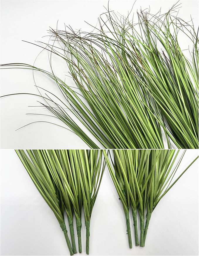 Artificial Plants, Fake Wheat Grass Tall Shrubs Bundles, Faux Greenery Plastic Plant Indoor Outdoor Decoration Home Garden Christmas Party Table Centerpieces Vase DIY Decor - Tail End Red Leaves 8 Pcs