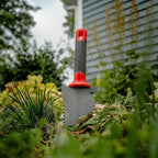 Root Slayer 16011 Garden Trowel with Serrated Blade for Digging and Root Cutting, Heavy Duty Steel Hand Tool, Red