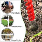 TCBWFY 2x32 Inch Auger Drill Bit for Planting - Long Handle Easy Planter Garden Auger - Bulb & Bedding Plant Augers - Post Hole Digger for 3/8”Hex Drive