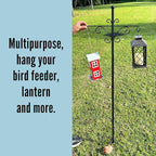 LaLaGreen Shepherd Hooks Outdoor (60 Inch, 2 Pack) Hook for Hanging Flower Basket for Plants, Black Tall Heavy Duty Hanging Stakes Plant Hanger Bird Feeder Outside, Lantern, Wind Chime, Garden Decor