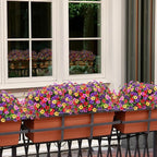 Ammyoo Artificial Flowers for Outdoors Potted Spring Decor, 12 Bundles Fake Summer Daisy with Realistic Eucalyptus Leaves, Faux Plants for Greenery Boxwood Porch Patio Garden Pot Lawn