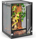 RunDuck 13 Gallon 360° Panoramic Foldable Reptile Terrarium Kit: Crested Gecko Tank and Reptile Cage for Superior Ventilation, Easy Feeding, Sturdiness, and Simple Assembly (Black, 18"x13"x13")