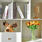 Mandy's Sunset Artificial Tulips Flowers Centerpiece, 13.5" Lifelike PU Fake Floral Stems 20pcs for Kitchen Island & Dining Table, Spring Decor for Easter