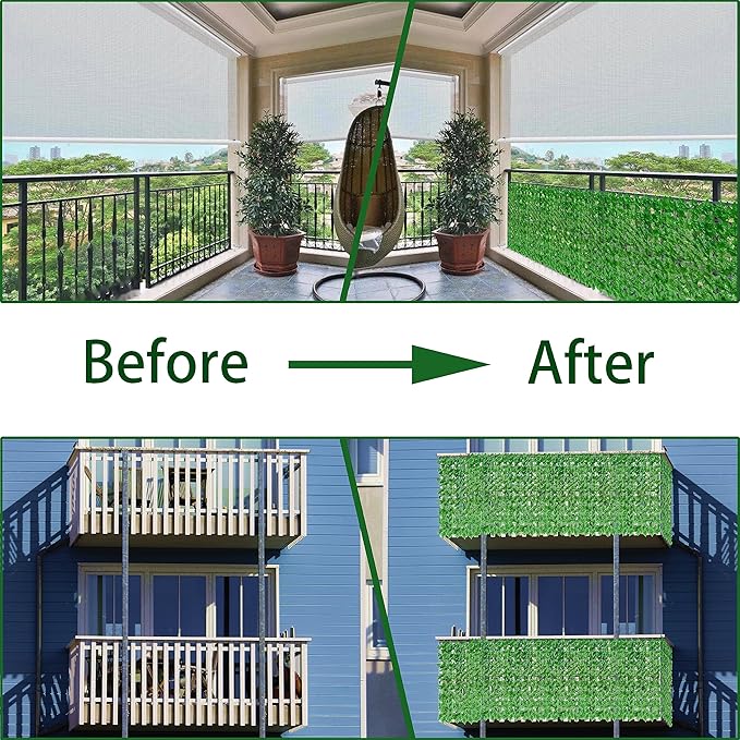 ODTORY Artificial Ivy Fence Privacy Screen,60 x 120 Inch UV-Anti Artificial Fake Ivy Hedge,Light Green Artificial Hedge Backyard Decor for Indoor, Outdoor,Garden,Fence,Balcony and Many Other Scenarios