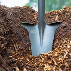 Root Slayer 22411 Mini Digger Garden Shovel with Serrated Blade for Digging and Root Cutting, Steel Spade, Red