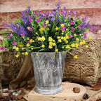 24pcs Artificial Fake Flowers, UV Resistant Faux Flowers Arrangement, Fake Plants Greenery Shrubs for Indoor Outdoors, Home Garden Patio, Porch, Hanging Planter, Window Box Farmhouse (Multi-color 1)