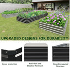 2PCS 6x3x1ft Galvanized Raised Garden Bed Kit,Metal Planter Box for Vegetables,Flowers,Herbs Durable Rust-Resistant Patio Gardening Beds,Black