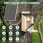 Bird Houses Camera, 5mp Solar Bird House with Camera, 2.4g WiFi Live View, Night Vision, Real-Time Bird Watching & Hatching, Outdoor Garden Bird Nest, Ideal Gift for Bird Lovers