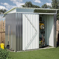 JY QAQA 6x4 FT Metal Outdoor Garden Storage Shed, Waterproof Metal Garden Sheds with Window and Lockable Double Door, Weather Resistant Steel Tool Storage House Shed for Garden,Patio,Lawn
