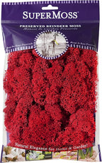 Super Moss (25122) Reindeer Moss Preserved, Red, 2oz