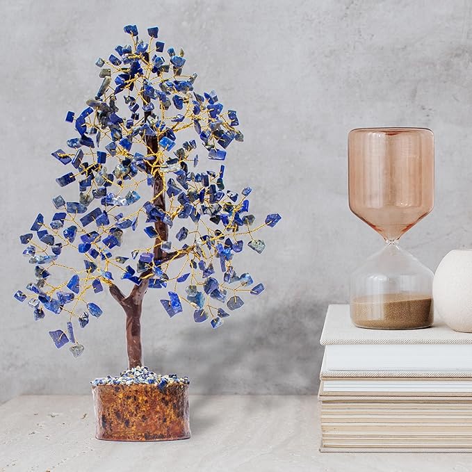 Lapis Lazuli Crystal Tree for Wisdom & Truth Décor for Home and Office | Handmade Bonsai for Communication & Clarity of Thought | Perfect Insight Gift for Loved Ones
