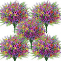 Der Rose 24 Bundles Fake Flowers Spring Artificial Flowers for Outdoors, UV Resistant Silk Flowers for Garden Patio Porch Farmhouse Home Decor (Colourful)
