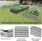 2PCS 6x3x1ft Galvanized Raised Garden Bed Kit,Metal Planter Box for Vegetables,Flowers,Herbs Durable Rust-Resistant Patio Gardening Beds,Silver