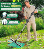 Iron Weed Rake with 71" Adjustable Long Handle, 8 Teeth Manual Weed Remover Tool Heavy Duty Garden Weed Puller with Gloves for Yard, Lawn, Garden
